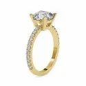EF Cushion Cut Full White Moissanite White,Yellow,Rose Gold For Engagement