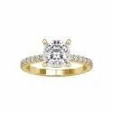 EF Cushion Cut Full White Moissanite White,Yellow,Rose Gold For Engagement