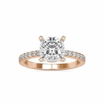 EF Cushion Cut Full White Moissanite White,Yellow,Rose Gold For Engagement