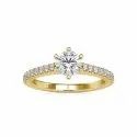 DEF Round Cut Full White Moissanite White,Yellow,Rose Gold For Engagement