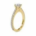 DEF Round Cut Full White Moissanite White,Yellow,Rose Gold For Engagement