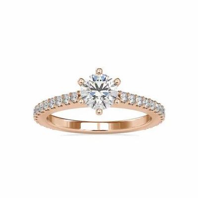 DEF Round Cut Full White Moissanite White,Yellow,Rose Gold For Engagement