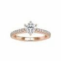 DEF Round Cut Full White Moissanite White,Yellow,Rose Gold For Engagement
