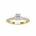 White,Yellow,Rose Gold Round Cut Full White Moissanite Ring For Engagement, Wedding Ring