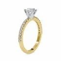 White,Yellow,Rose Gold Round Cut Full White Moissanite Ring For Engagement, Wedding Ring