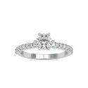White,Yellow,Rose Gold Round Cut Full White Moissanite Ring For Engagement, Wedding Ring