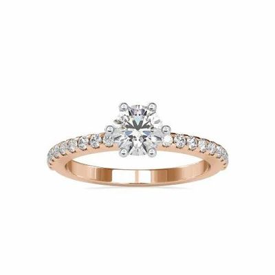 White,Yellow,Rose Gold Round Cut Full White Moissanite Ring For Engagement, Wedding Ring