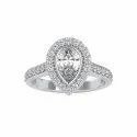 Pear Cut Full White Moissanite White,Yellow,Rose Gold For Engagement Wedding