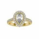 Pear Cut Full White Moissanite White,Yellow,Rose Gold For Engagement Wedding