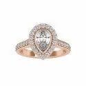 Pear Cut Full White Moissanite White,Yellow,Rose Gold For Engagement Wedding