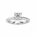 Round Cut Full White Moissanite Ring White,Yellow,Rose Gold For Engagement Wedding