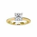 Round Cut Full White Moissanite Ring White,Yellow,Rose Gold For Engagement Wedding