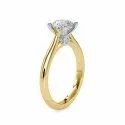 Round Cut Full White Moissanite Ring White,Yellow,Rose Gold For Engagement Wedding