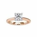 Round Cut Full White Moissanite Ring White,Yellow,Rose Gold For Engagement Wedding