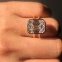 Fabulous 8 ct emerald Full White Moissanite Band White,Yellow,Rose Gold For Engagement