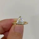 1.75 cts trillion moissanite Ring White,Yellow,Rose Gold For Engagement Wedding