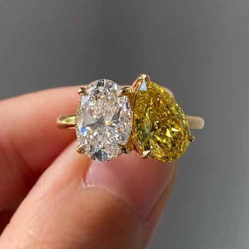 Emerald Cut 4ct Full White Moissanite Ring White,Yellow,Rose Gold For Engagement Wedding