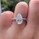 pear Cut 3CT Full White Moissanite Ring White,Yellow,Rose Gold For Engagement Wedding