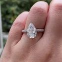 pear Cut 3CT Full White Moissanite Ring White,Yellow,Rose Gold For Engagement Wedding