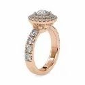 DEF Round Cut Full White Moissanite Cluster Ring White,Yellow,Rose Gold For Engagement