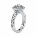 DEF Round Cut Full White Moissanite Cluster Ring White,Yellow,Rose Gold For Engagement