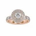 DEF Round Cut Full White Moissanite Cluster Ring White,Yellow,Rose Gold For Engagement