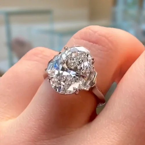 oval Cut 2 CT Full White Moissanite Ring White,Yellow,Rose Gold For Engagement Wedding