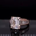 oval Cut 4 CT Full White Moissanite Ring White,Yellow,Rose Gold For Engagement Wedding