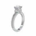 Round Cut Full White Moissanite Ring For Engagement