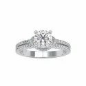 Round Cut Full White Moissanite Ring For Engagement