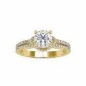 Round Cut Full White Moissanite Ring For Engagement