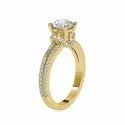Round Cut Full White Moissanite Ring For Engagement