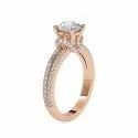Round Cut Full White Moissanite Ring For Engagement