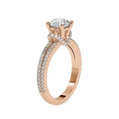 Round Cut Full White Moissanite Ring For Engagement