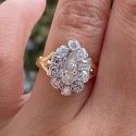 pear Cut 3CT Full White Moissanite Ring White,Yellow,Rose Gold For Engagement Wedding
