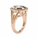 Cushion Cut 6 Carats Full White Moissanite Gold Halo Ring For Engagement Wedding