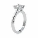 White Yellow Rose Gold Solitaire Princess Cut Full White Moissanite For Engagement Wedding