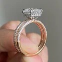 princess Cut 3 CT Full White Moissanite Ring White,Yellow,Rose Gold For Engagement Wedding