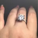 Round Cut Full White Moissanite Ring White,Yellow,Rose Gold For Engagement, Wedding