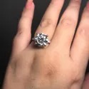 Round Cut Full White Moissanite Ring White,Yellow,Rose Gold For Engagement, Wedding