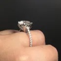 Round Cut Full White Moissanite Ring White,Yellow,Rose Gold For Engagement, Wedding