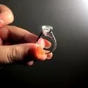 Round Cut Full White Moissanite Ring White,Yellow,Rose Gold For Engagement, Wedding