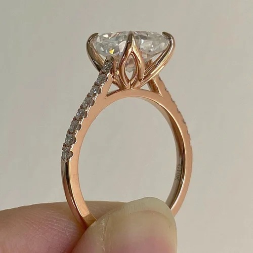 4.55Cts elongated cushion cut Full White Moissanite Halo Ring With Accents For Engagement Wedding