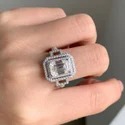 emerald Cut 2.50 CT Full White Moissanite Ring White,Yellow,Rose Gold For Engagement Wedding
