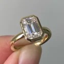 4.55 ct emerald CUT Full White Moissanite Ring White,Yellow,Rose Gold For Engagement Wedding