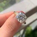 round Cut 2CT Full White Moissanite Ring White,Yellow,Rose Gold For Engagement Wedding