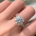 round Cut 2CT Full White Moissanite Ring White,Yellow,Rose Gold For Engagement Wedding