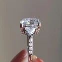 Round Cut 3CT Full White Moissanite Ring White,Yellow,Rose Gold For Engagement Wedding