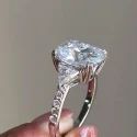 Round Cut 3CT Full White Moissanite Ring White,Yellow,Rose Gold For Engagement Wedding