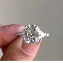 Round Cut 3CT Full White Moissanite Ring White,Yellow,Rose Gold For Engagement Wedding